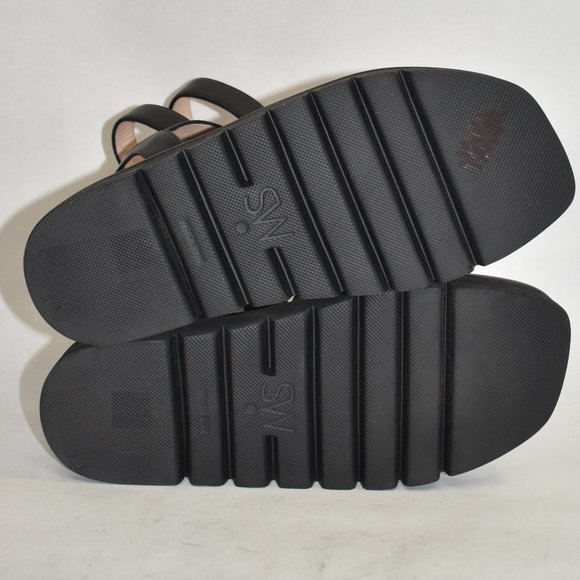 $550 Stuart Weitzman Gala Lift Leather Sandal GLADIATOR BLACK PLATFORM 8 (PA17) - Picture 11 of 12